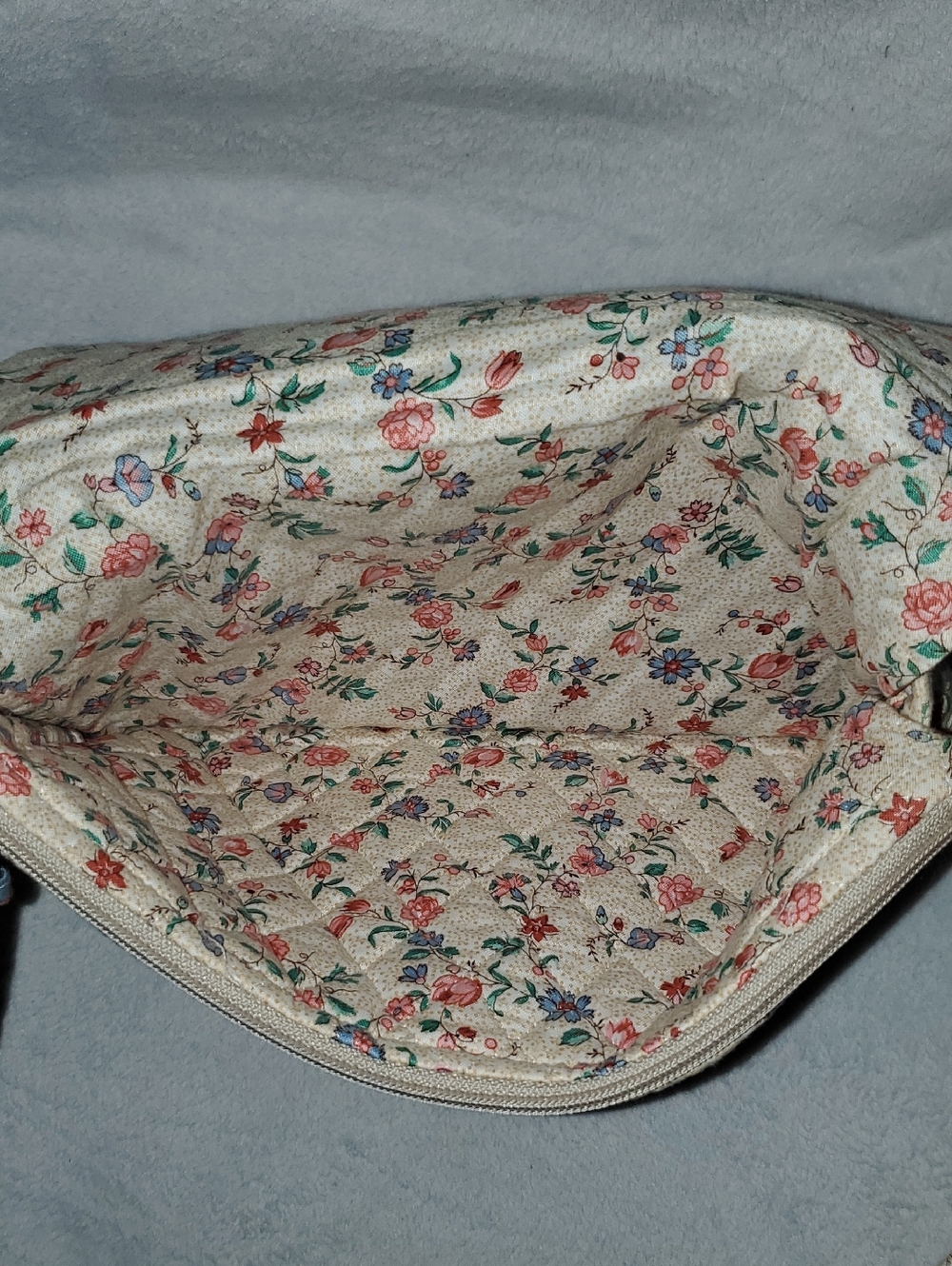 VTG Vera Bradley Indiana Cream Quilted Floral Crossbody Bag Retired 1980s - Picture 10 of 14